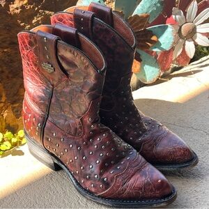 Harley-Davidson Women’s Violet Boot In Red Studded Ankle Logo Western Motorcycle